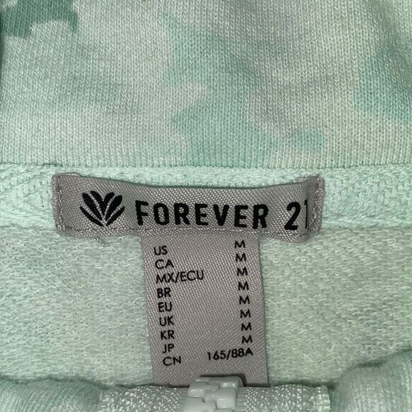 Forever 21 GUC Casual Jogging Cropped Sweatshirt Longsleeve Crop Top Aqua Gorpco - Picture 5 of 6